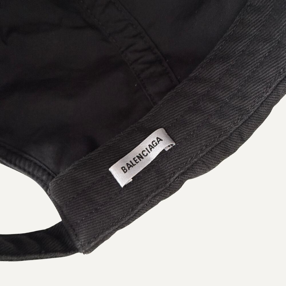 Balenciaga Men's Beijing Exclusive Distressed Cotton Baseball Cap Size L - Picture 5 of 7